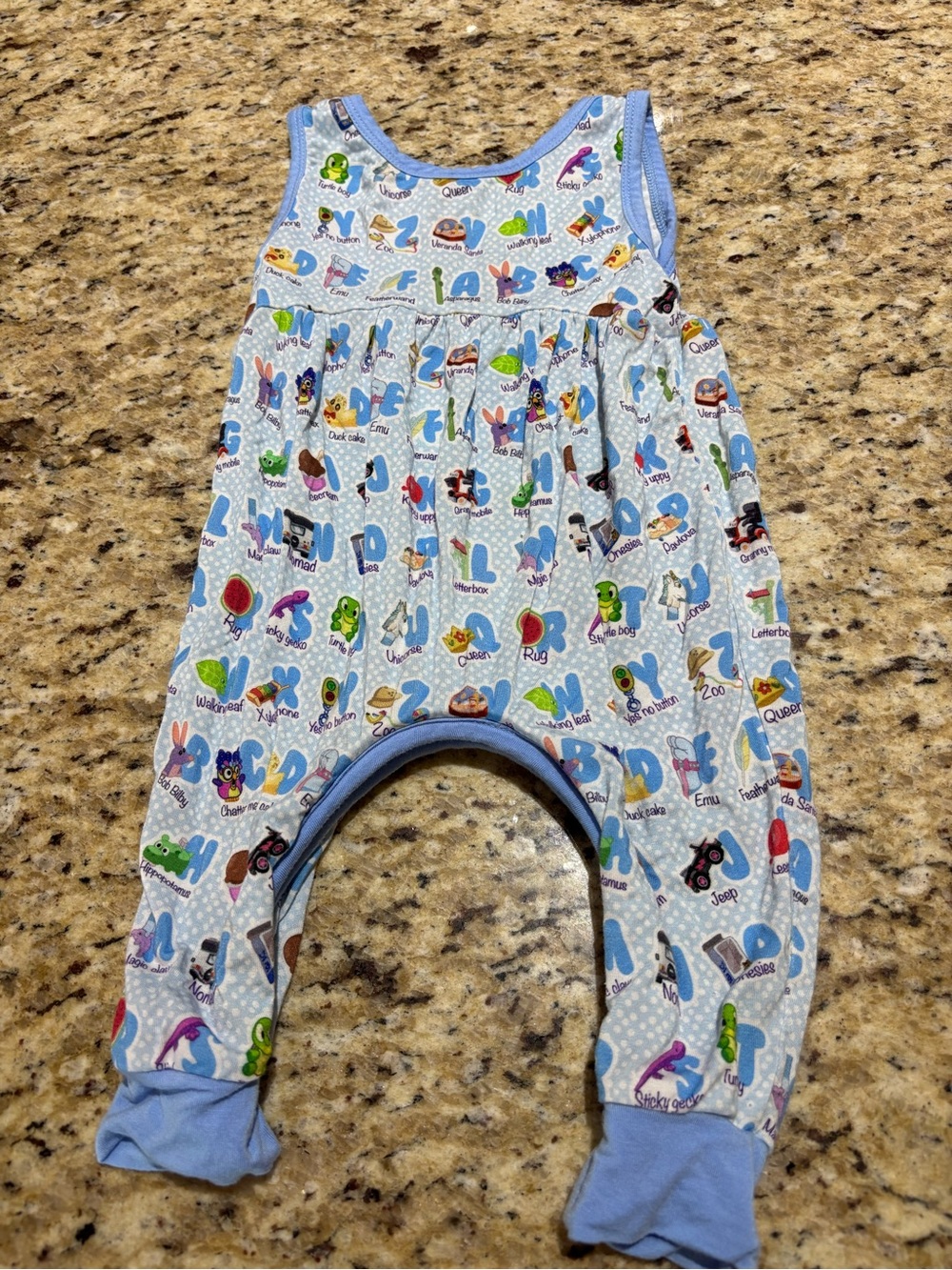 3-6 Bluey alphabet crescent zip overall one piece